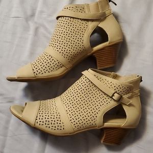 Open toe booties
